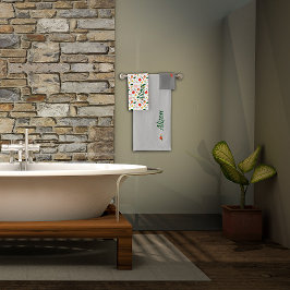 Wildblumen Rot grün Badhandtuch Set