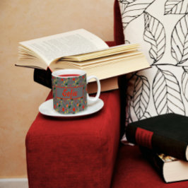 Wildblumen rotes Mohngraumuster Kaffeetasse