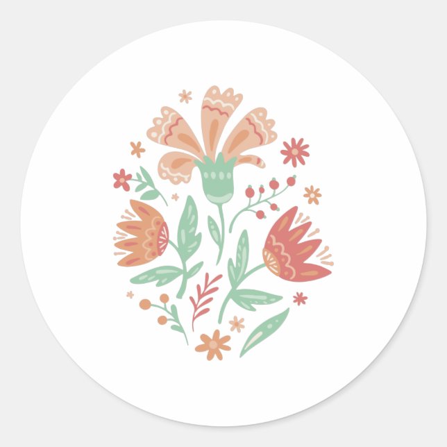 Wildblumen Runder Aufkleber (Vorderseite)