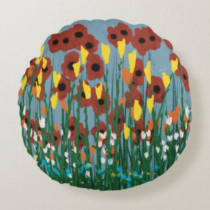 Wildblumen Rundes Kissen