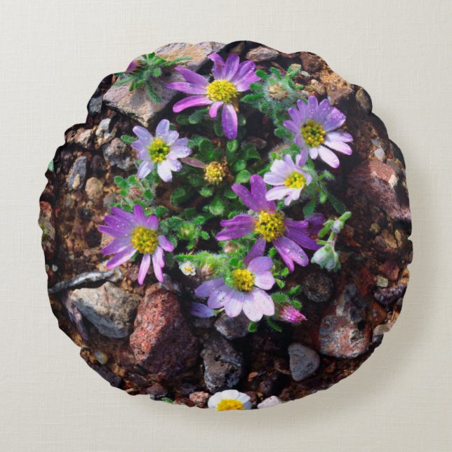 Wildblumen Rundes Kissen (Vorderseite)