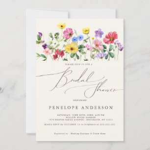 Wildblumen-Rustikal-Chic-Floral-Boho-Hochzeitsdusc Einladung