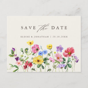 Wildblumen-Rustikal-Chic-Floral-Boho-Hochzeitseinl Postkarte