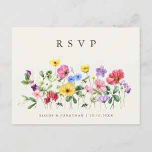 Wildblumen-Rustikal-Chic-Floral-Boho-Land-RSVP Postkarte