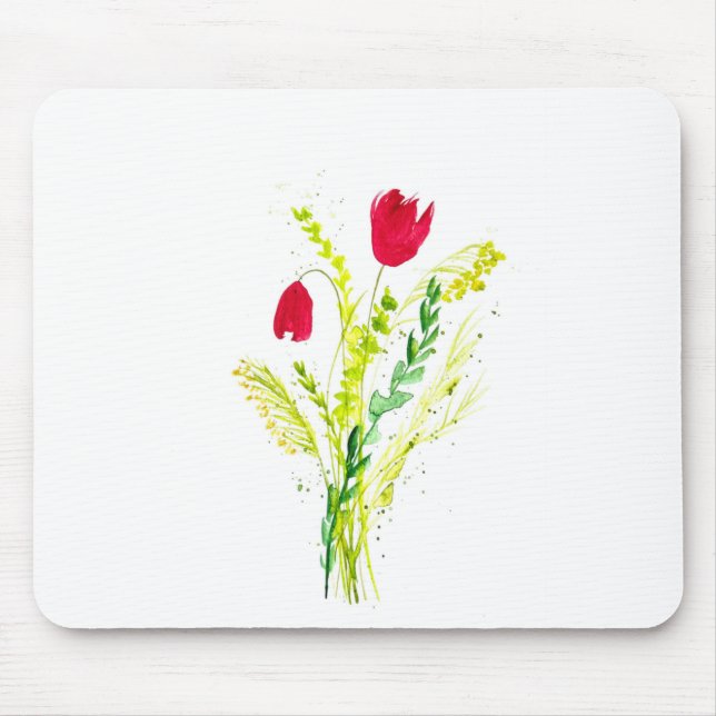 Wildblumen Rustikal Mousepad (Vorne)