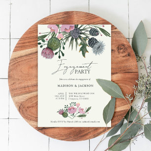 Wildblumen rustikal rosa Hochzeitsparty Einladung