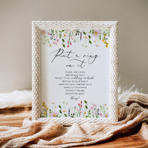 Wildblumen sagen nicht Braut Hochzeitsposter Poster