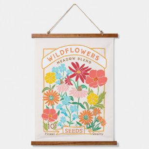 Wildblumen Samenverpackung Wandteppich Mit Holzrahmen