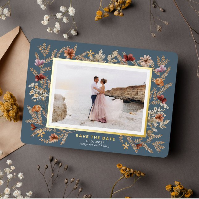 Wildblumen Save the Date Folieneinladung (Von Creator hochgeladen)