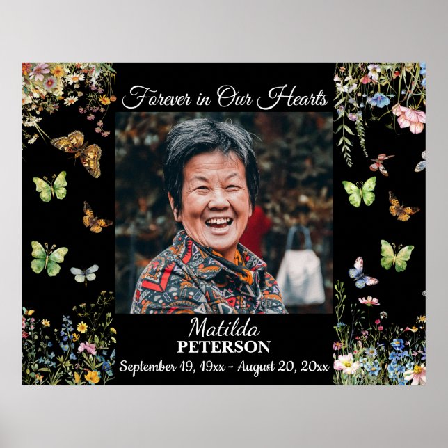 Wildblumen Schmetterlinge feiern Leben Poster (Vorne)