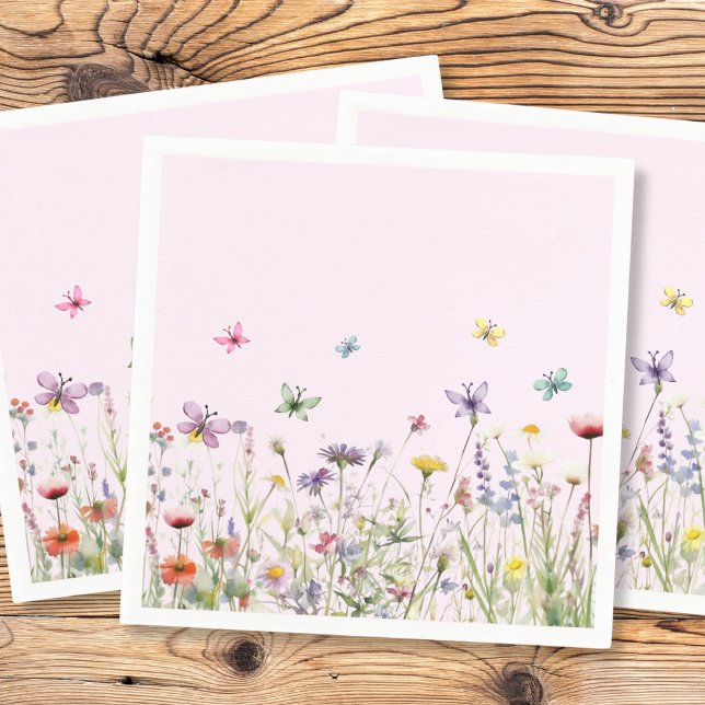 Wildblumen Schmetterlinge Papier Napkin Serviette (Von Creator hochgeladen)