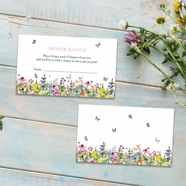 Wildblumen Schmetterlinge Windelwinddusche Begleitkarte (Von Creator hochgeladen)