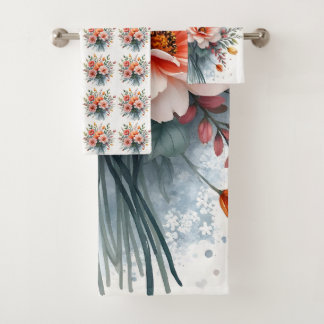 Wildblumen Schöne Populäre Luxus-Kollektion Badhandtuch Set