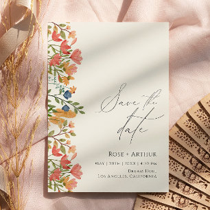 Wildblumen Schrift Save the Date Einladung