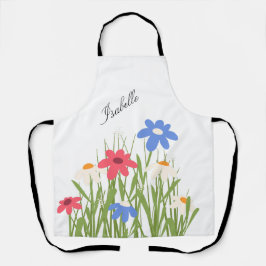Wildblumen-Schriftzug Florale Gartenkunst Schürze
