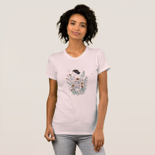 Wildblumen-Seele – Bleib Wild Line Art Florale Sil T-Shirt