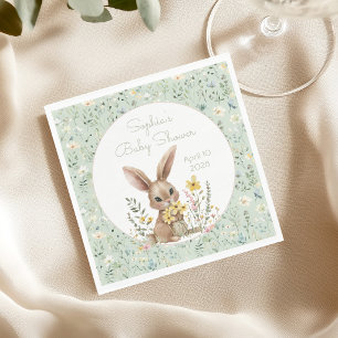 Wildblumen Somebunny auf dem Weg Baby Shower Serviette