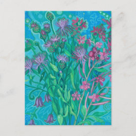 Wildblumen Sommer Blume Bouquet Blumenbemalung Postkarte