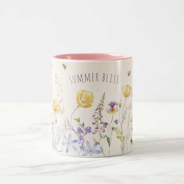 Wildblumen, Sommerblicke Zweifarbige Tasse (Mittel)