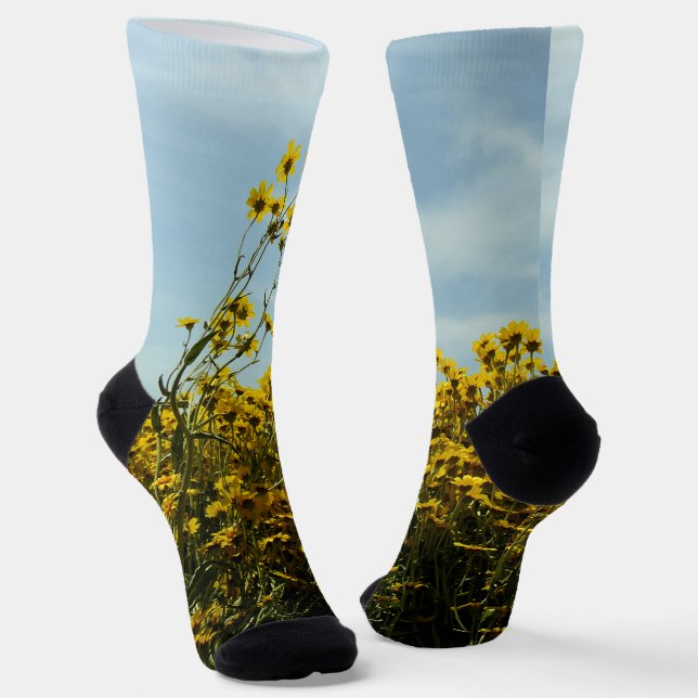 Wildblumen Sonnenblumen Socken (Gewinkelt)