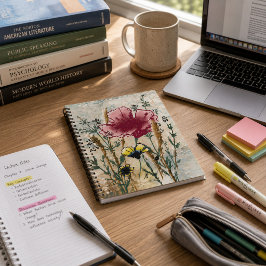 Wildblumen-Spiralblock Notizbuch