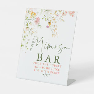 Wildblumen Summer Meadow Mimosa Bar Sign Sockelschild
