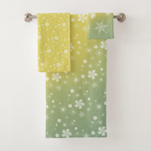 Wildblumen Summer Yellow Daisy Pattern Badhandtuch Set