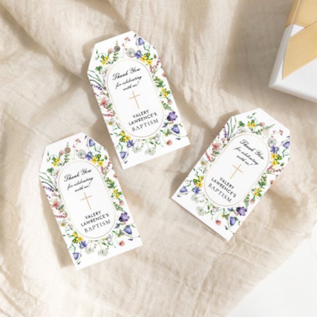 Wildblumen Taufe Boho Chic Geschenkanhänger (Von Creator hochgeladen)