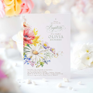 Wildblumen Taufe Einladung