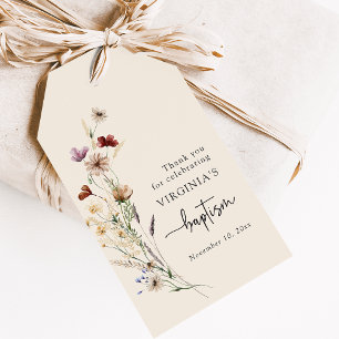 Wildblumen-Taufe Geschenkanhänger