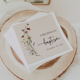 Wildblumen-Taufe Serviette