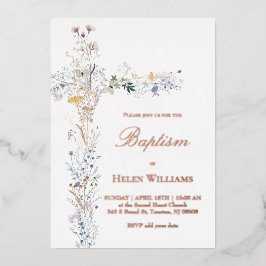 Wildblumen taufen folieneinladung