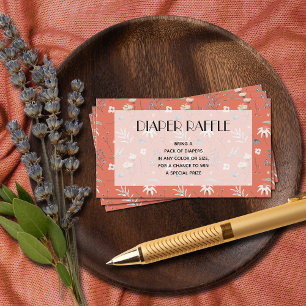 Wildblumen Terracotta Babydusche Windelwanne Begleitkarte