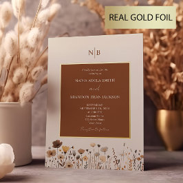 Wildblumen Terracotta Wedding Folieneinladung