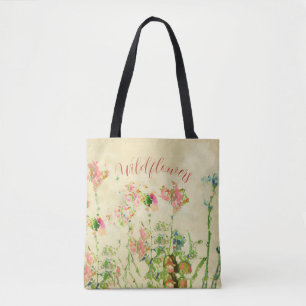 Wildblumen Text Tasche
