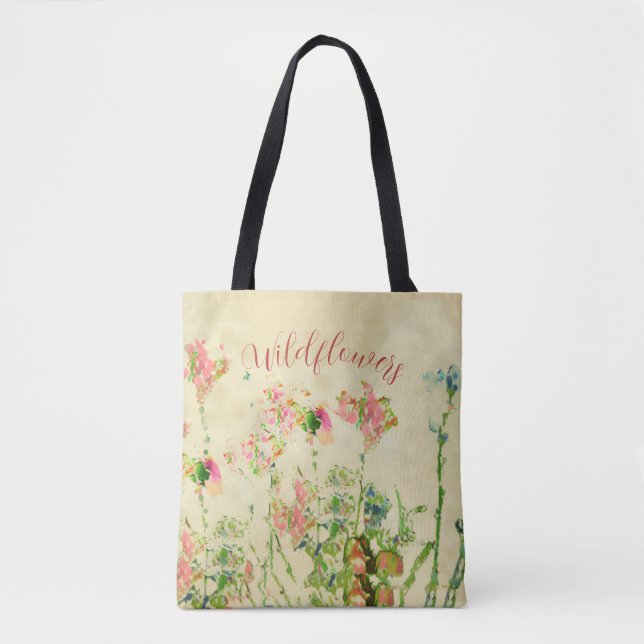 Wildblumen Text  Tasche (Vorderseite)