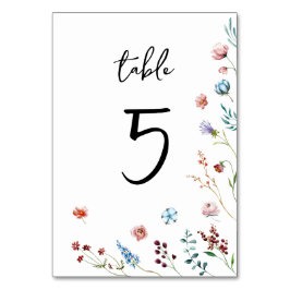 Wildblumen Tischnummer
