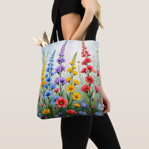 Wildblumen-Tragetasche Natur Botanischer Druck Tasche