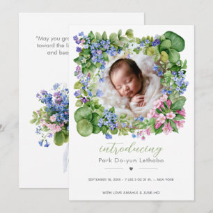 Wildblumen-Träumerei Willkommen Baby Einladung