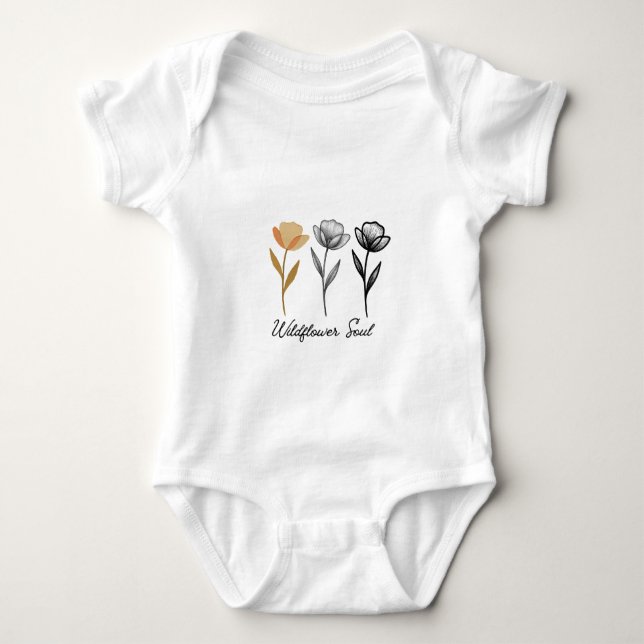 Wildblumen-Trenddesign Baby Strampler (Vorderseite)