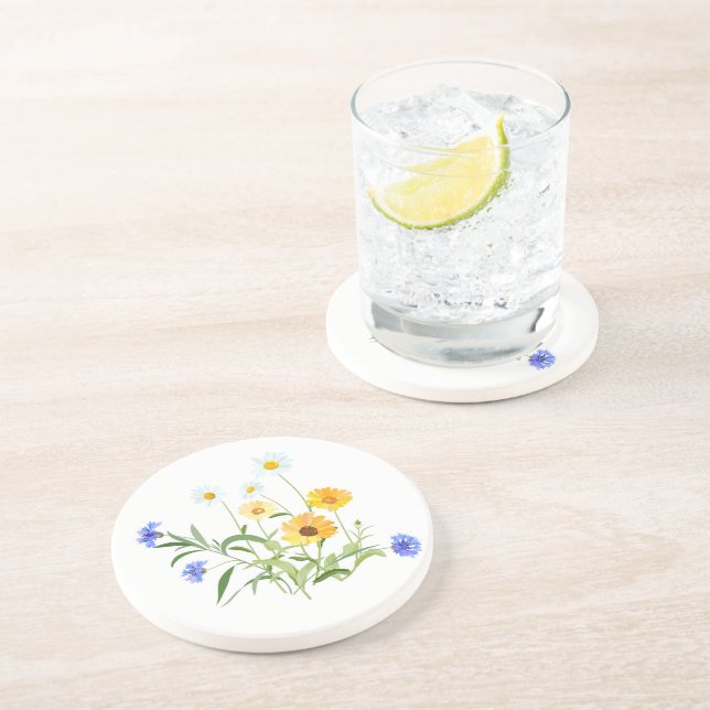 Wildblumen trinken Untersetzer (Seite)