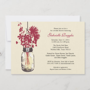 Wildblumen-u. Maurer-Glas-Brautparty Einladung