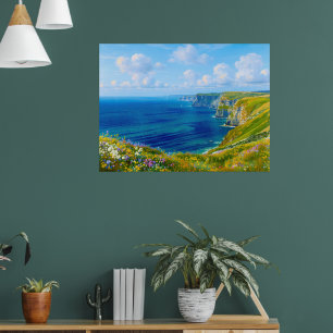 "Wildblumen über dem Meer" - Eine walisische Seeum Poster