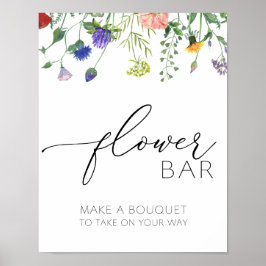 Wildblumen und Bienen-Blume-Bar-Unterschrift Poster
