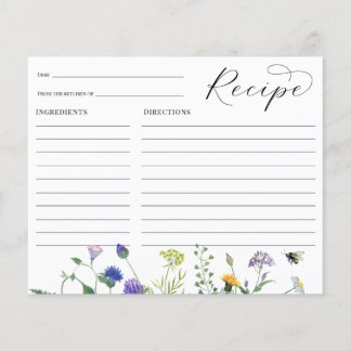 Wildblumen und Bienen Brautparty Rezept Karte