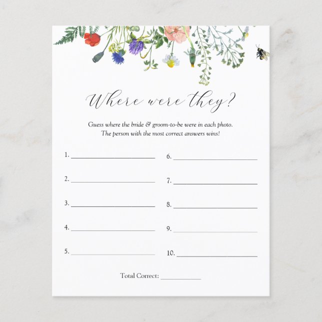 Wildblumen und Bienen, wo sie spielten (Vorderseite)