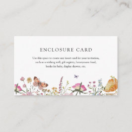 Wildblumen und Butterfly Bridal-Umschließungskarte Begleitkarte