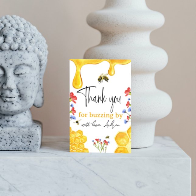 Wildblumen und gelbe Honigbiene Dankeskarte (Von Creator hochgeladen)