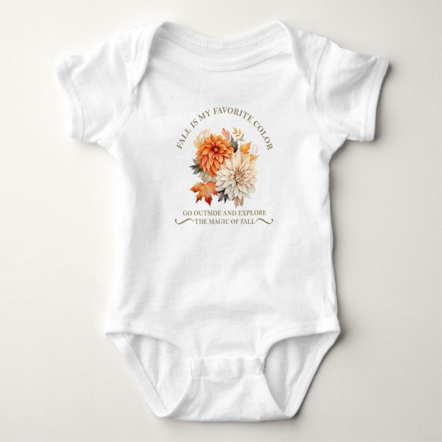 Wildblumen und Herbst-Herbstlaube Baby Strampler (Vorderseite)
