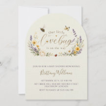 Wildblumen und Käfer Minimalistische Babyparty